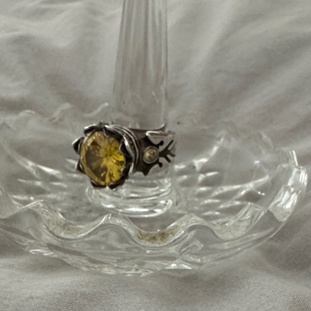 King Baby Studio Silver Ring with Yellow Stones